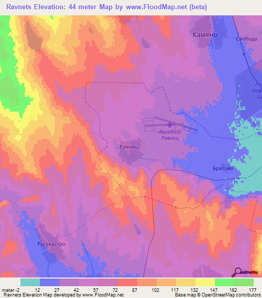 Ravnets,Bulgaria Elevation Map