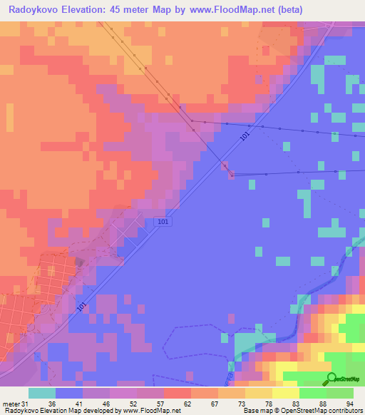 Radoykovo,Bulgaria Elevation Map