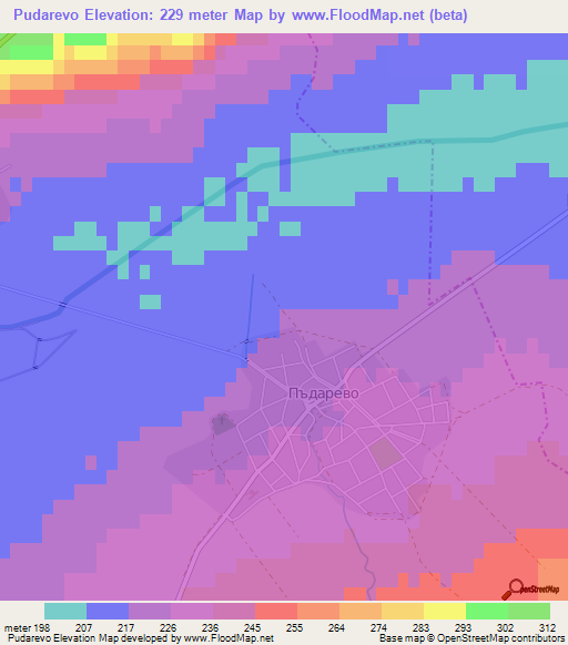 Pudarevo,Bulgaria Elevation Map