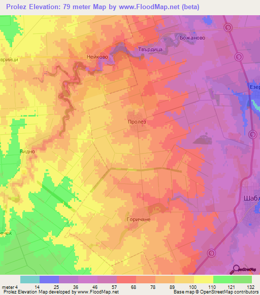 Prolez,Bulgaria Elevation Map