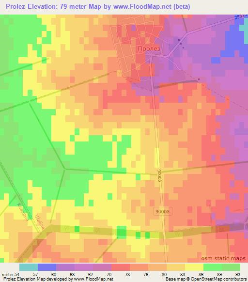 Prolez,Bulgaria Elevation Map