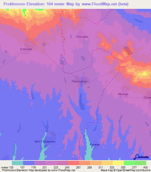 Prokhorovo,Bulgaria Elevation Map