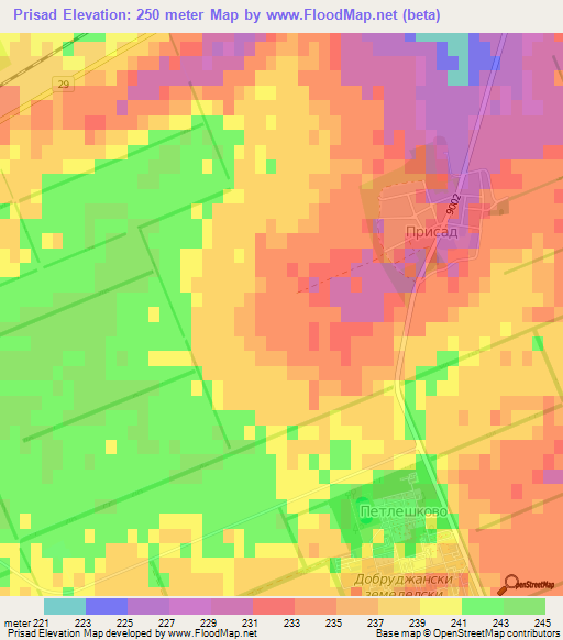 Prisad,Bulgaria Elevation Map