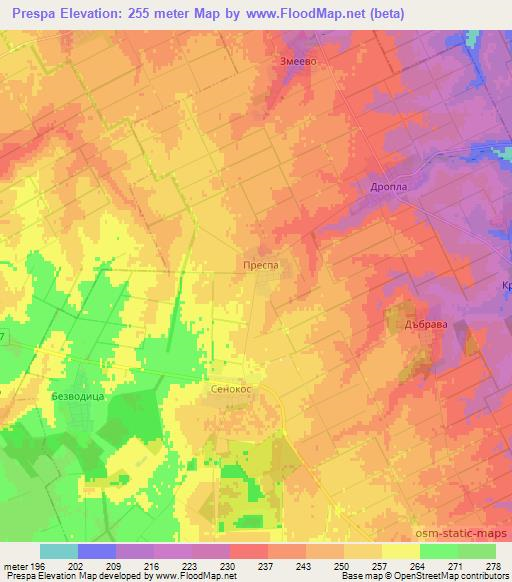 Prespa,Bulgaria Elevation Map