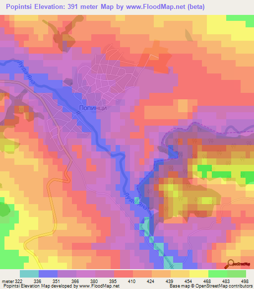 Popintsi,Bulgaria Elevation Map