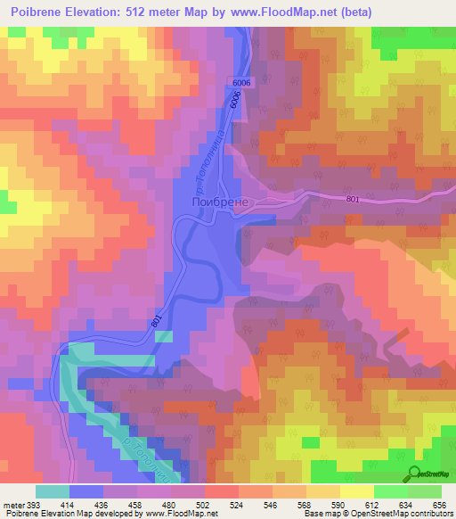 Poibrene,Bulgaria Elevation Map