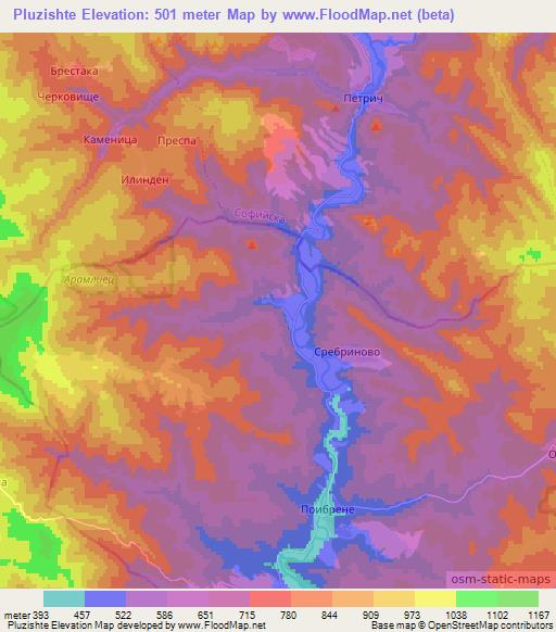 Pluzishte,Bulgaria Elevation Map