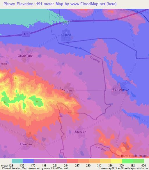 Pitovo,Bulgaria Elevation Map