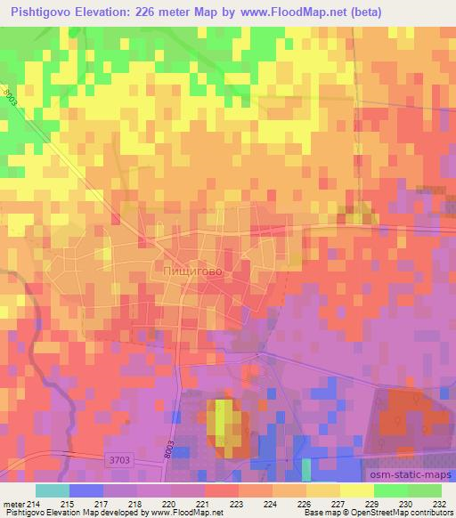 Pishtigovo,Bulgaria Elevation Map