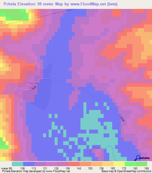 Pchela,Bulgaria Elevation Map