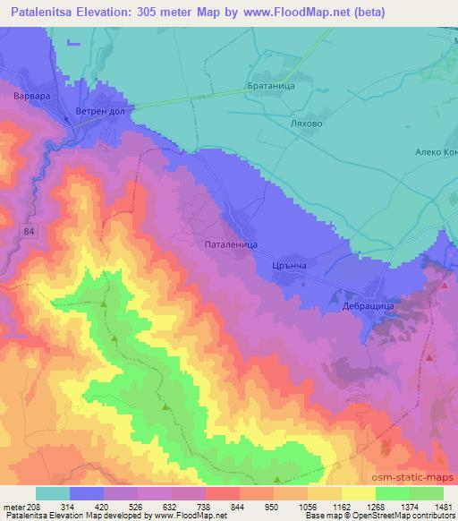 Patalenitsa,Bulgaria Elevation Map