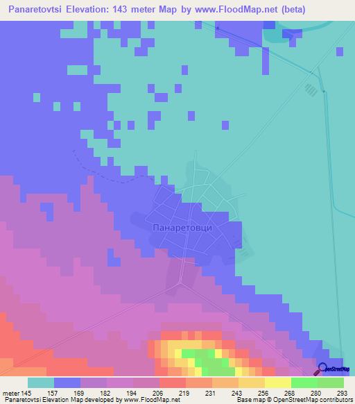 Panaretovtsi,Bulgaria Elevation Map