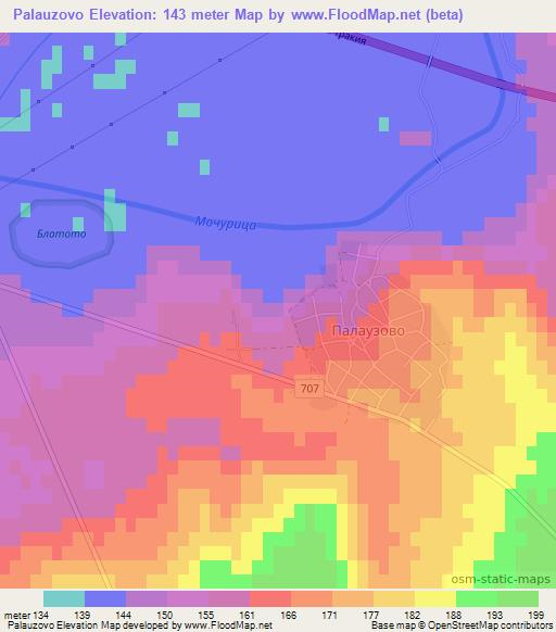 Palauzovo,Bulgaria Elevation Map