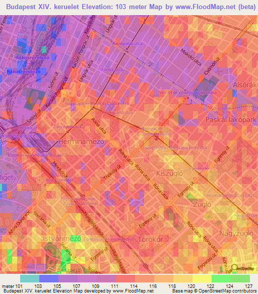 Elevation of Budapest XIV. keruelet,Hungary Elevation Map, Topography ...