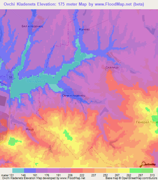 Ovchi Kladenets,Bulgaria Elevation Map