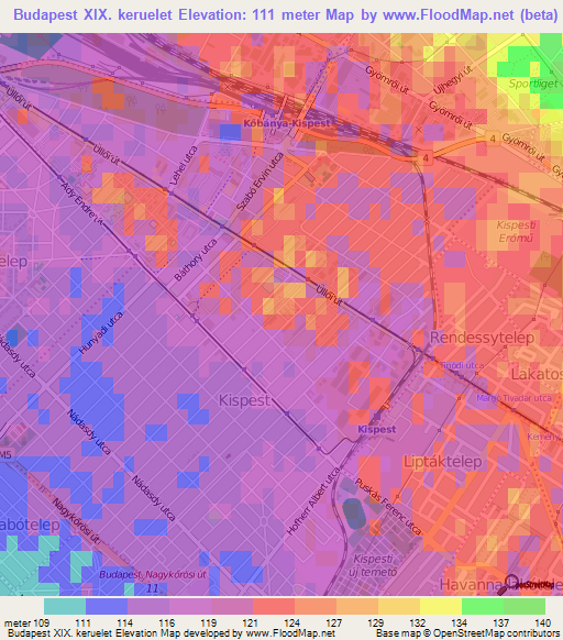 Elevation of Budapest XIX. keruelet,Hungary Elevation Map, Topography ...