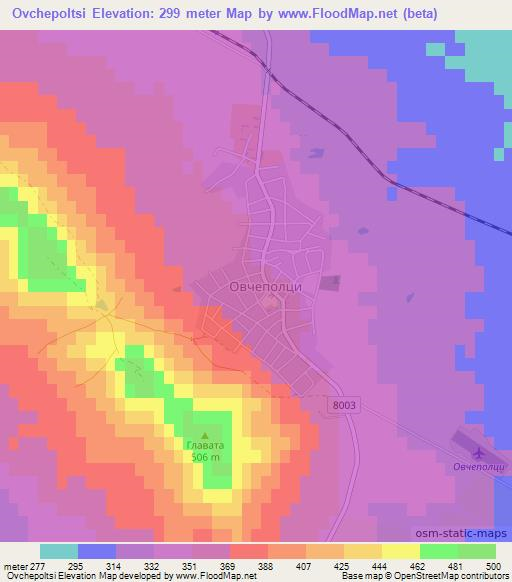 Ovchepoltsi,Bulgaria Elevation Map