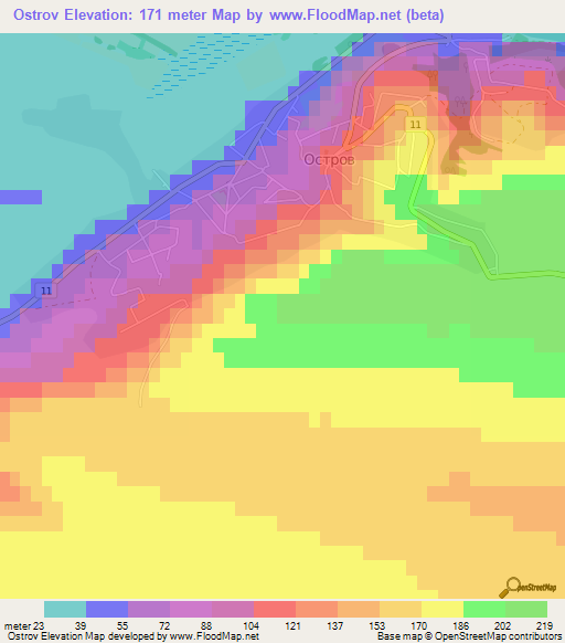 Ostrov,Bulgaria Elevation Map