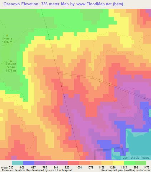 Osenovo,Bulgaria Elevation Map