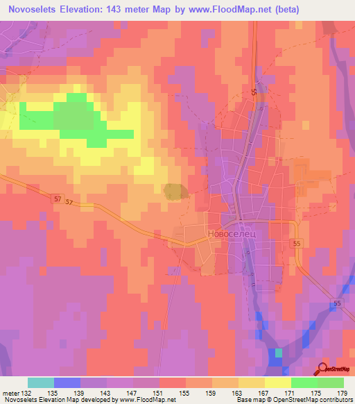 Novoselets,Bulgaria Elevation Map