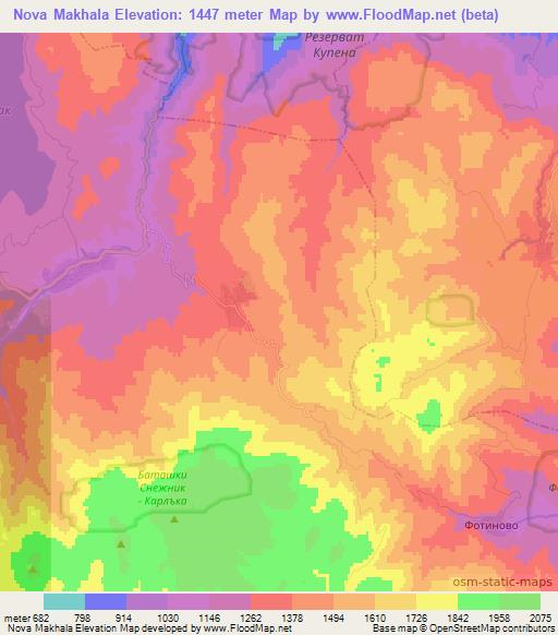 Nova Makhala,Bulgaria Elevation Map