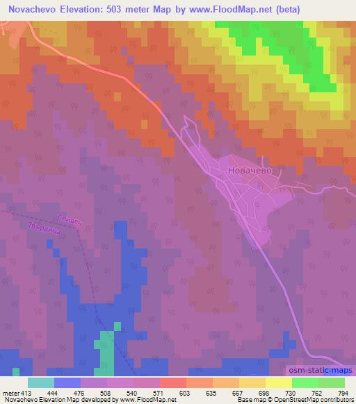 Novachevo,Bulgaria Elevation Map