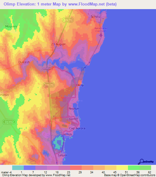 Olimp,Romania Elevation Map