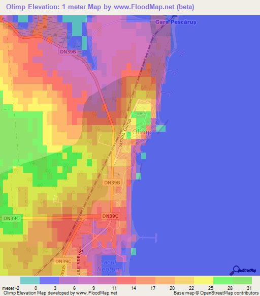 Olimp,Romania Elevation Map