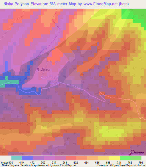 Niska Polyana,Bulgaria Elevation Map