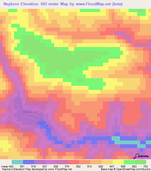 Neykovo,Bulgaria Elevation Map