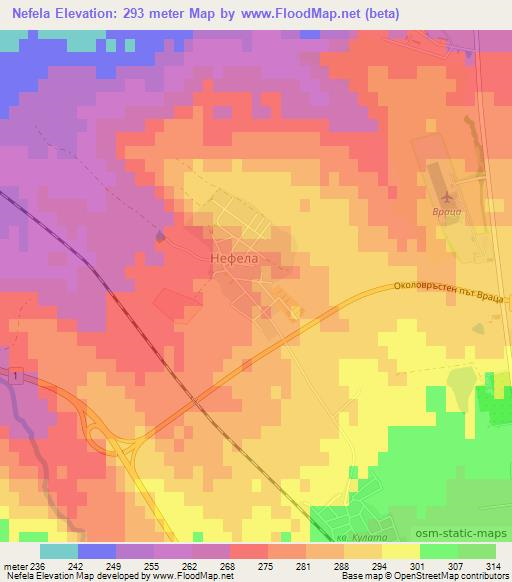 Nefela,Bulgaria Elevation Map