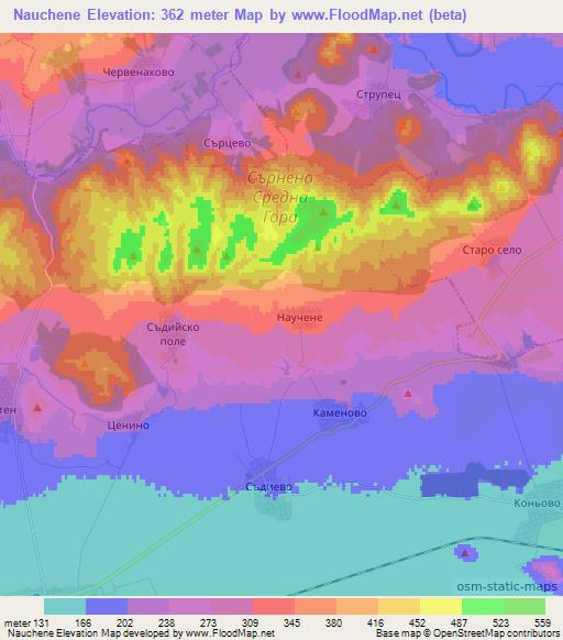 Nauchene,Bulgaria Elevation Map