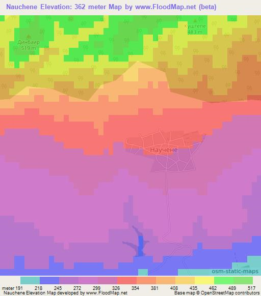 Nauchene,Bulgaria Elevation Map