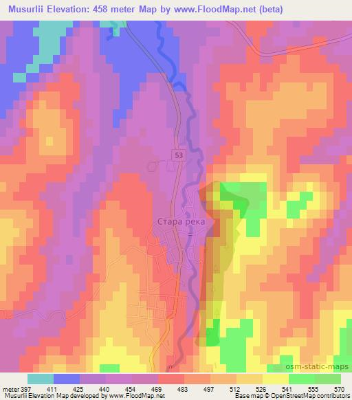 Musurlii,Bulgaria Elevation Map