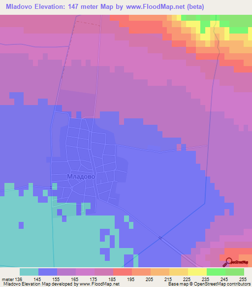 Mladovo,Bulgaria Elevation Map