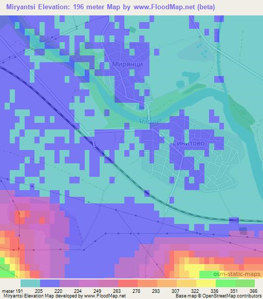 Miryantsi,Bulgaria Elevation Map