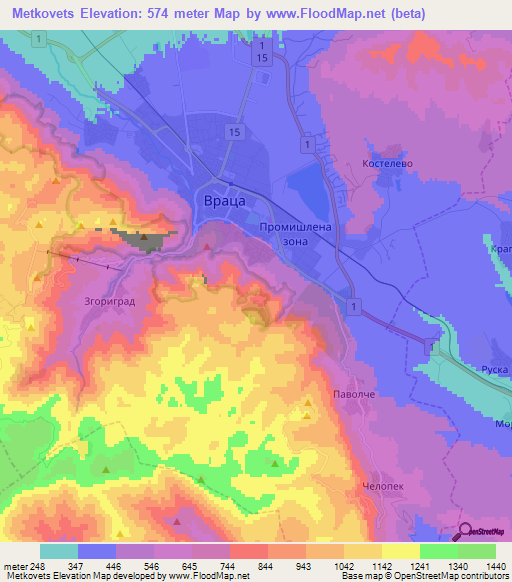 Metkovets,Bulgaria Elevation Map