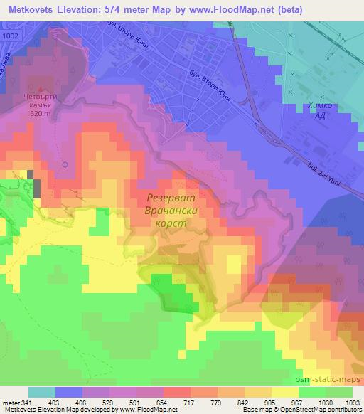 Metkovets,Bulgaria Elevation Map