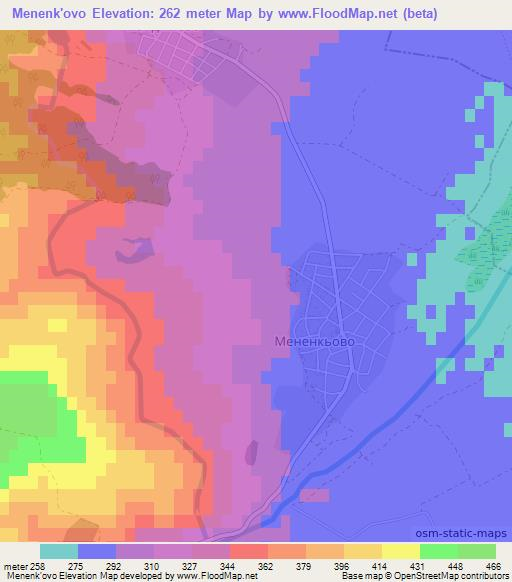 Menenk'ovo,Bulgaria Elevation Map