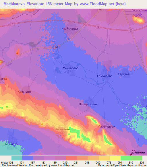 Mechkarevo,Bulgaria Elevation Map