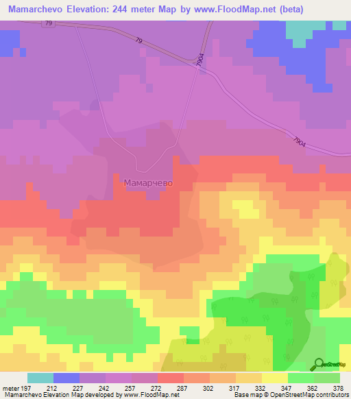 Mamarchevo,Bulgaria Elevation Map