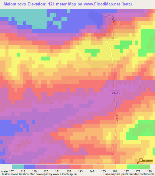 Malomirovo,Bulgaria Elevation Map