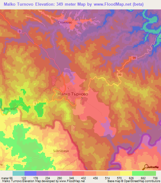 Malko Turnovo,Bulgaria Elevation Map