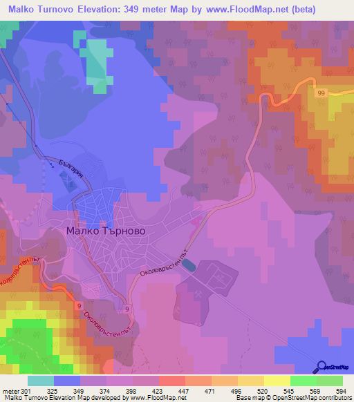 Malko Turnovo,Bulgaria Elevation Map