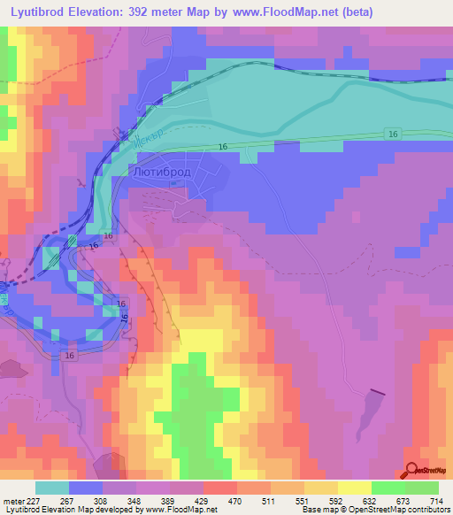 Lyutibrod,Bulgaria Elevation Map