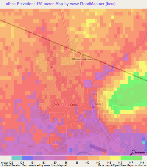 Lulitsa,Bulgaria Elevation Map