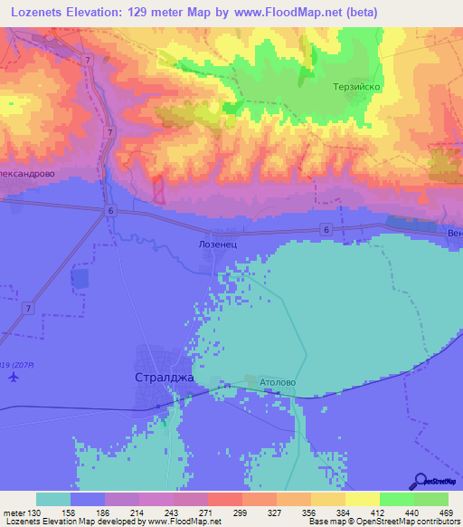 Lozenets,Bulgaria Elevation Map