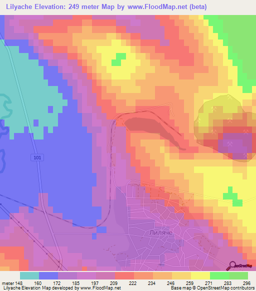 Lilyache,Bulgaria Elevation Map