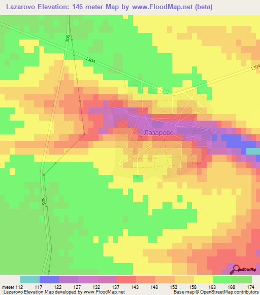 Lazarovo,Bulgaria Elevation Map