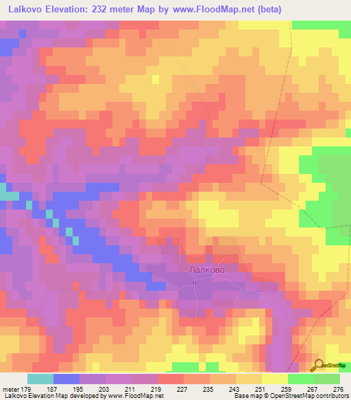 Lalkovo,Bulgaria Elevation Map